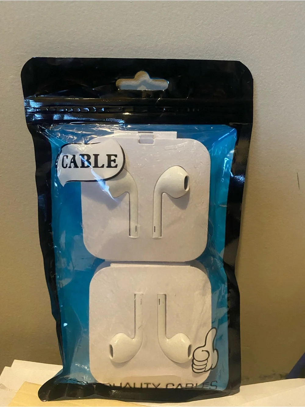 White Wired Earbuds with Mic - Compatible Cell Phone Headset